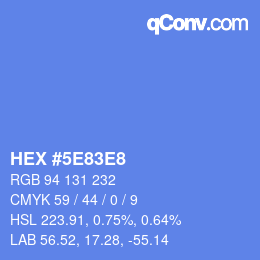 Color code: HEX #5E83E8 | qconv.com