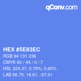 Color code: HEX #5E83EC | qconv.com