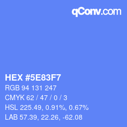カラーコード: HEX #5E83F7 | qconv.com