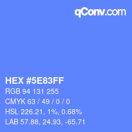 Color code: HEX #5E83FF | qconv.com