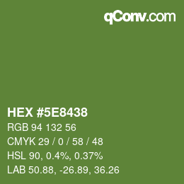Color code: HEX #5E8438 | qconv.com