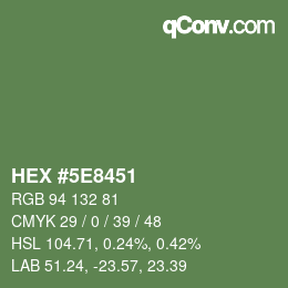 Color code: HEX #5E8451 | qconv.com