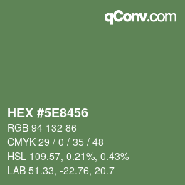 Color code: HEX #5E8456 | qconv.com