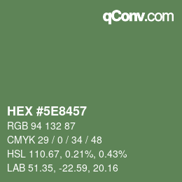 Color code: HEX #5E8457 | qconv.com