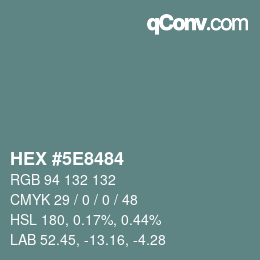 Color code: HEX #5E8484 | qconv.com