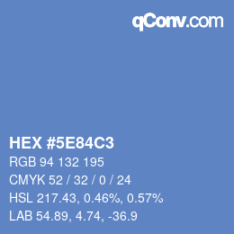 Color code: HEX #5E84C3 | qconv.com