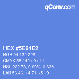 カラーコード: HEX #5E84E2 | qconv.com