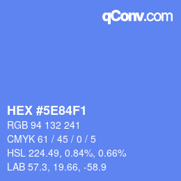 Color code: HEX #5E84F1 | qconv.com