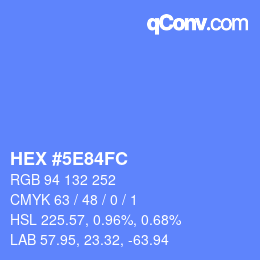 Color code: HEX #5E84FC | qconv.com