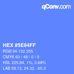 Color code: HEX #5E84FF | qconv.com