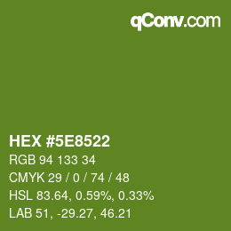 Color code: HEX #5E8522 | qconv.com