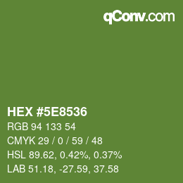 Color code: HEX #5E8536 | qconv.com
