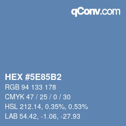 Farbcode: HEX #5E85B2 | qconv.com