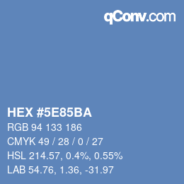 Color code: HEX #5E85BA | qconv.com