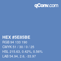 Color code: HEX #5E85BE | qconv.com