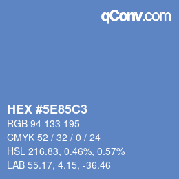 Color code: HEX #5E85C3 | qconv.com