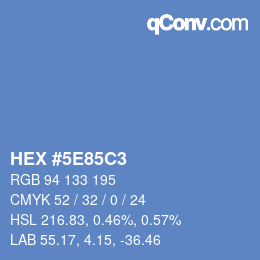 カラーコード: HEX #5E85C3 | qconv.com