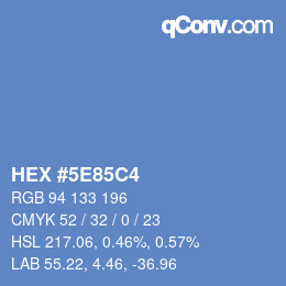 Color code: HEX #5E85C4 | qconv.com