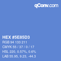 Color code: HEX #5E85D3 | qconv.com