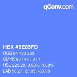 Color code: HEX #5E85FD | qconv.com