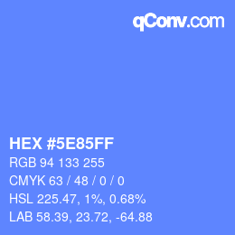 Color code: HEX #5E85FF | qconv.com