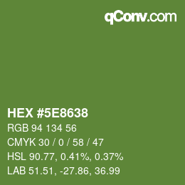 Color code: HEX #5E8638 | qconv.com