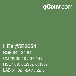 Color code: HEX #5E8654 | qconv.com