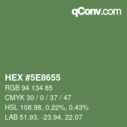 Color code: HEX #5E8655 | qconv.com