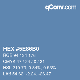 Farbcode: HEX #5E86B0 | qconv.com