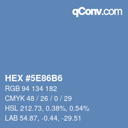 Color code: HEX #5E86B6 | qconv.com
