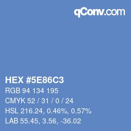 Color code: HEX #5E86C3 | qconv.com