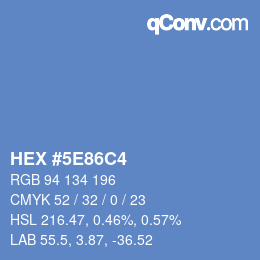 Color code: HEX #5E86C4 | qconv.com