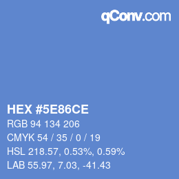 Color code: HEX #5E86CE | qconv.com