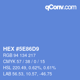 Color code: HEX #5E86D9 | qconv.com