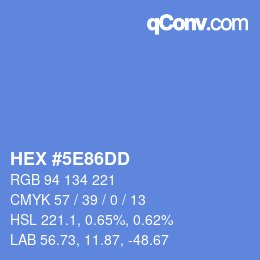 Color code: HEX #5E86DD | qconv.com