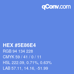 Color code: HEX #5E86E4 | qconv.com