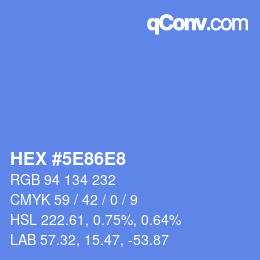 Color code: HEX #5E86E8 | qconv.com