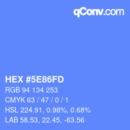 Color code: HEX #5E86FD | qconv.com