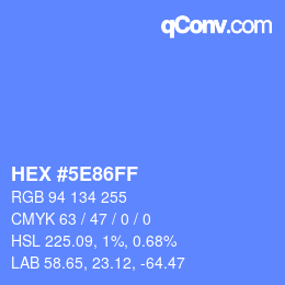 Color code: HEX #5E86FF | qconv.com