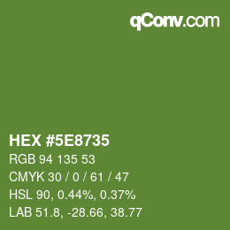 Color code: HEX #5E8735 | qconv.com