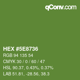 Color code: HEX #5E8736 | qconv.com