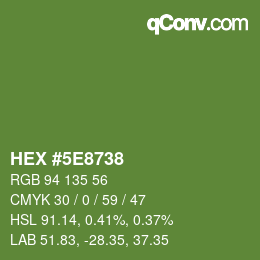 Color code: HEX #5E8738 | qconv.com