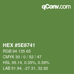 Color code: HEX #5E8741 | qconv.com