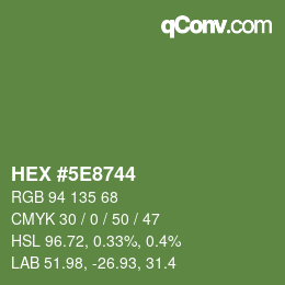 Color code: HEX #5E8744 | qconv.com