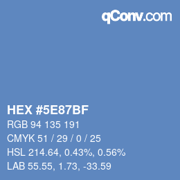 Color code: HEX #5E87BF | qconv.com