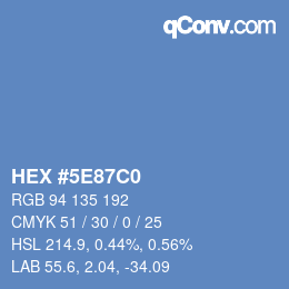 颜色代码: HEX #5E87C0 | qconv.com