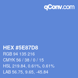 Color code: HEX #5E87D8 | qconv.com