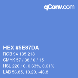 カラーコード: HEX #5E87DA | qconv.com