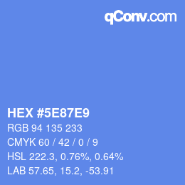Color code: HEX #5E87E9 | qconv.com