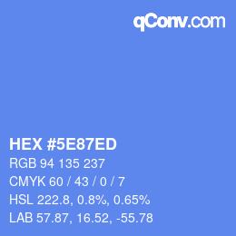 Color code: HEX #5E87ED | qconv.com
